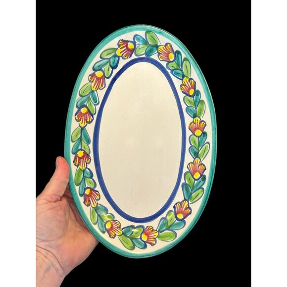GIOVANNI VIETRI Oval Floral Serving Dish Italy Deruta Italian Pottery Plate Bowl - Picture 2 of 10